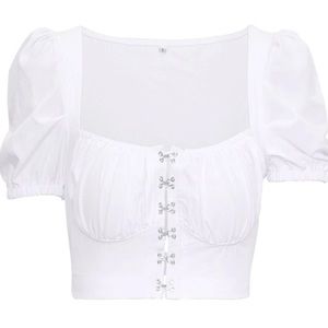 Short Sleeve Bustier Crop Top